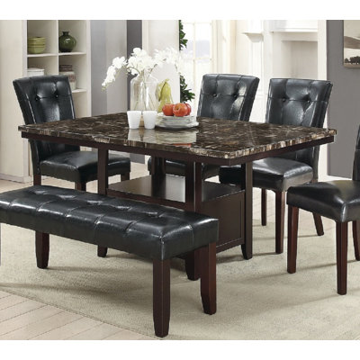 Faux Marble Top Dining Table