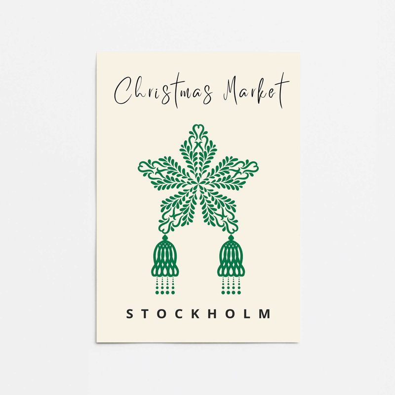 Affiche de marché de Noël I, impression, H 14 po x l 11 po x P 0,1 po, Papier