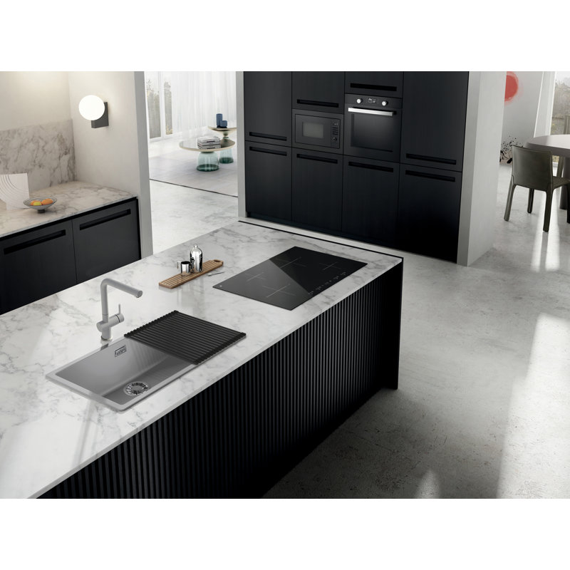 Multa Single Bowl Inset Kitchen Sink, Light Grey