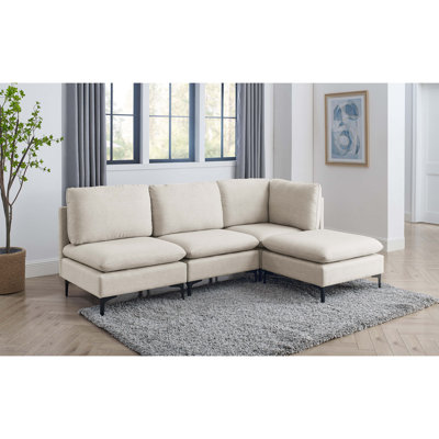 Canapé modulaire rembourré avec pieds en métal