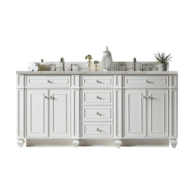 Bristol 72" Double Vanity W/FreePower Wireless Charger