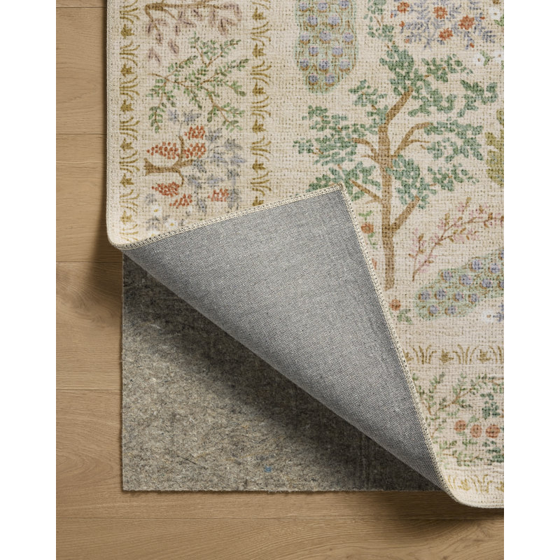 Tapis crème Rifle Paper Co. x Loloi, Rectangle 6 pi x 9 pi