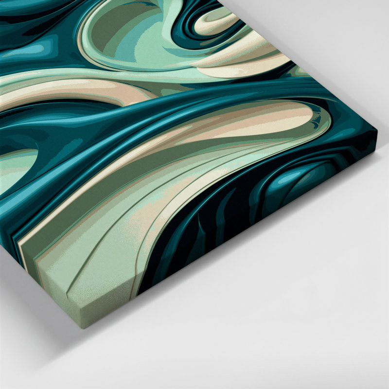 Abstract Landscape 34 Green Canvas Wall Art, 14" H x 11" W