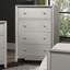 Luxurious Look Chest 1Pc Brushed Nickel On Knobs Handle 4-English Dovetail Drawers Centre Metal Glides