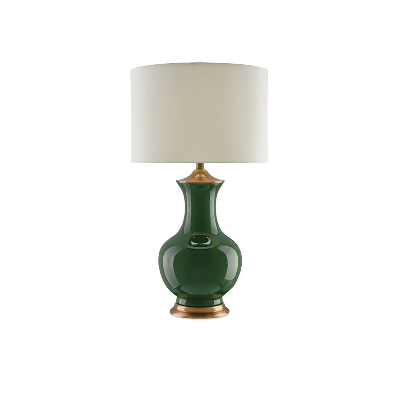 Lampe de table 31,5 "Lilou, Vert / laiton antique