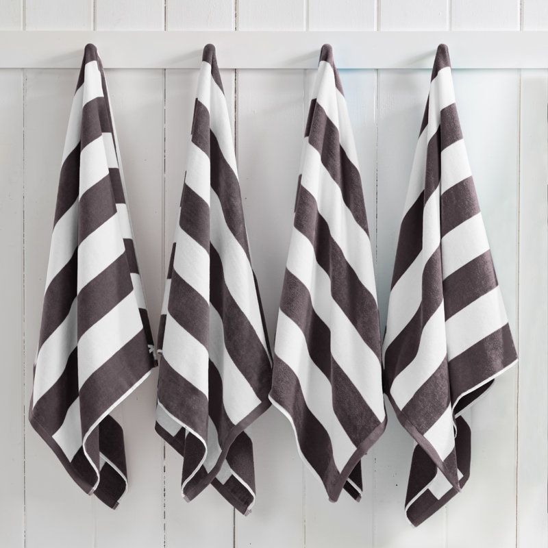 Serviettes de plage 100% coton absorbant et à séchage rapide Cabana, Gris anthracite