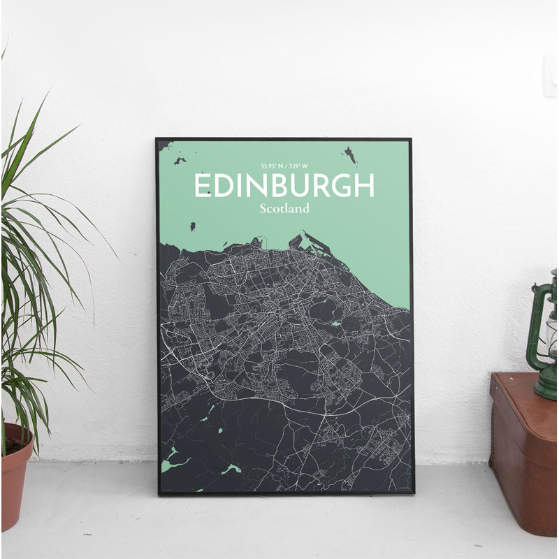 « edinburgh »-impression d’art graphique sans cadre sur papier, H 17 po x l 11 po x P 0,05 po