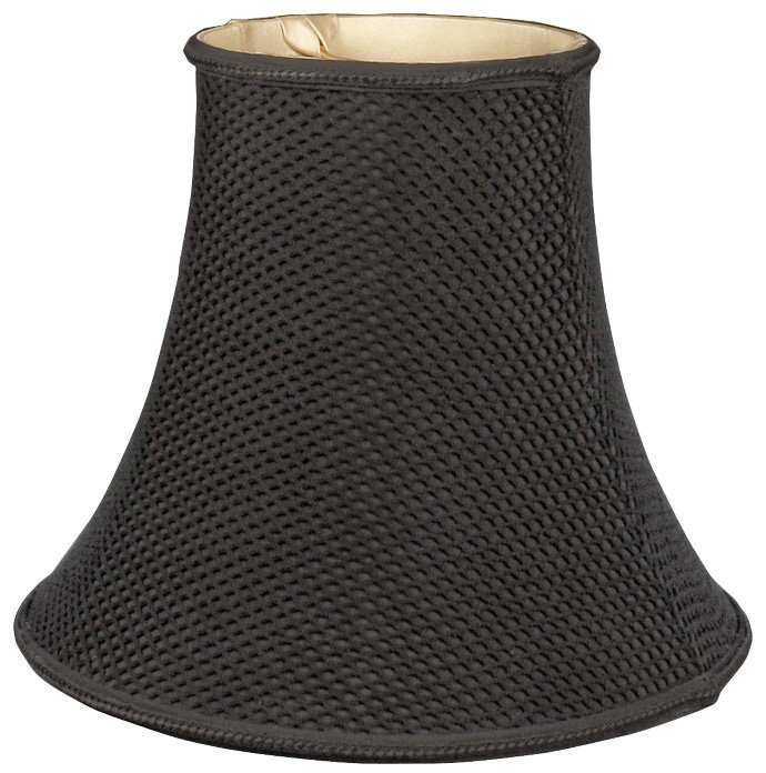 Abat-jour cloche en soie / shantung (araignée), H 11,5 po x l 14 po x P 14 po, Noir