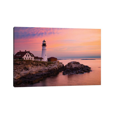 Dawn, Portland Lighthouse, Maine by Gareth McCormack - Print on Canvas