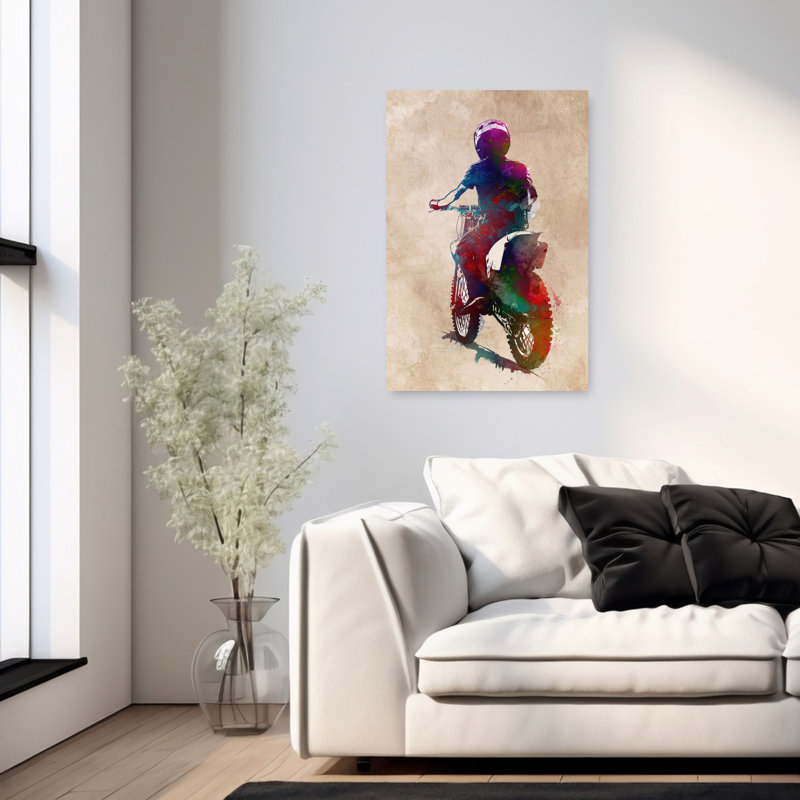 Art mural cheval coloré et coloré, H 36 po x l 24 po