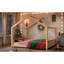 Lits de maison en bois massif durable, conception naturelle pour chambre d'enfant