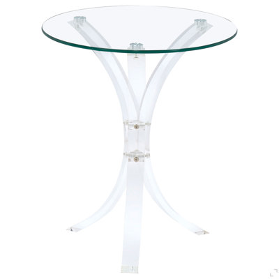 Clear Round Glass Top Acrylic Side Table