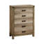 Commode contemporaine à cinq tiroirs, commode de chambre en bois pour la maison