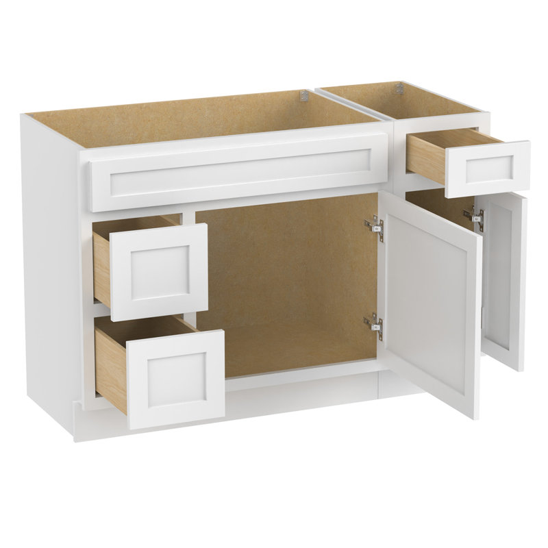 Base de meuble-lavabo simple 48 po seulement, Blanc