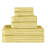 Ensemble de serviettes en coton très absorbant de six articles avec bordure unie et carreauté Ruvins-498400823