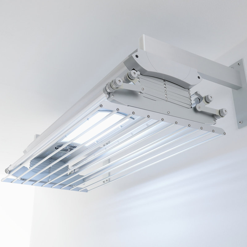 Steel Foldable Wall Mounted Drying Rack, 130cm H x 38cm W x 17cm D