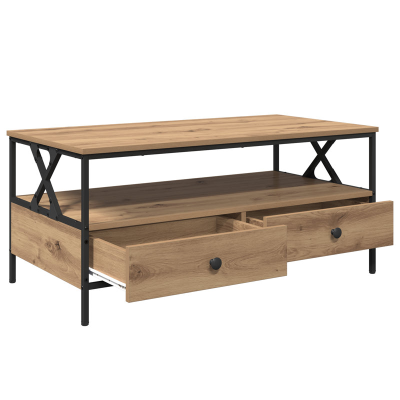 Coffee Table with Drawer Engineered wood Modern Living Room Table, Artisan Oak