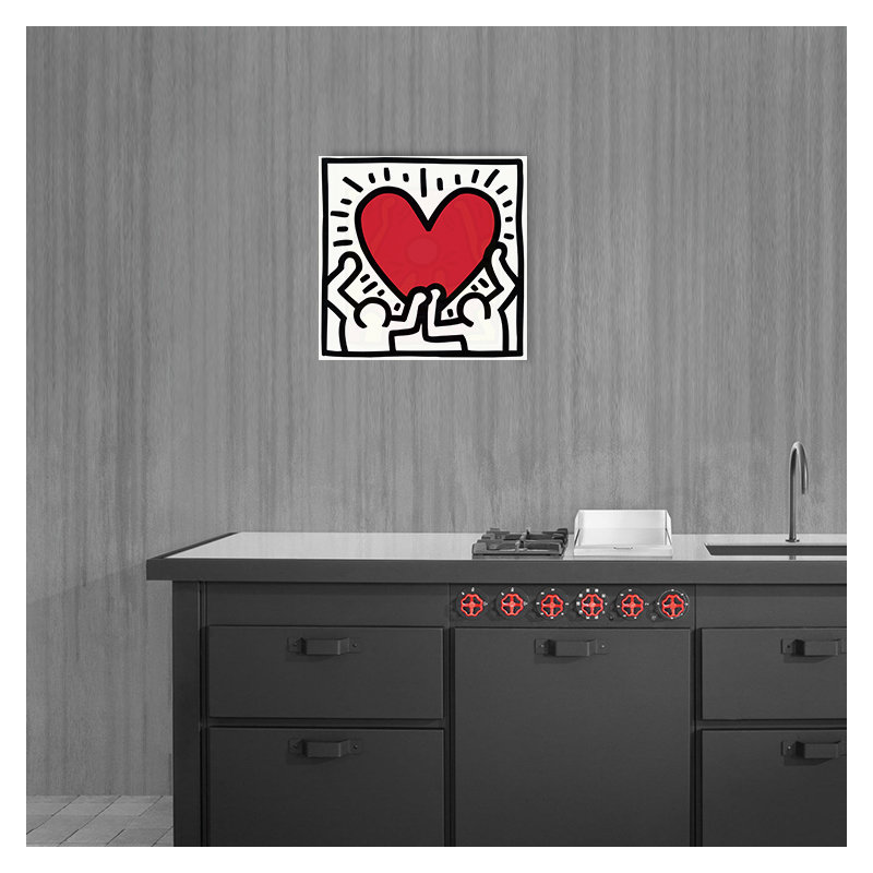 Haring - No Frame Print on Wood, 60cm H x 60cm W x 1.8cm D