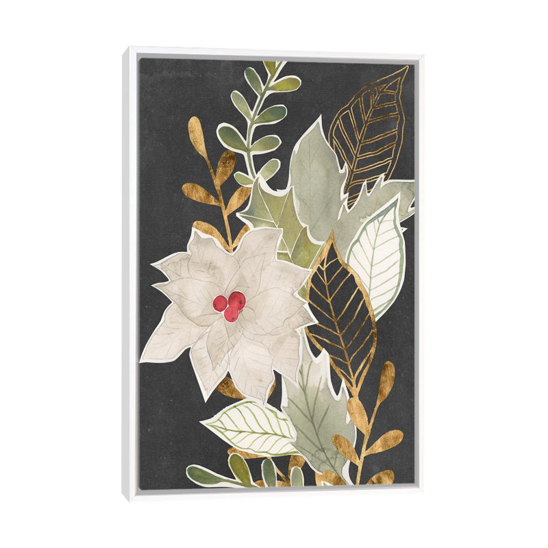 Gilded Christmas Collection B par Grace Popp - reproduction imprimée, Toile blanche encadrée, Pas de tapis