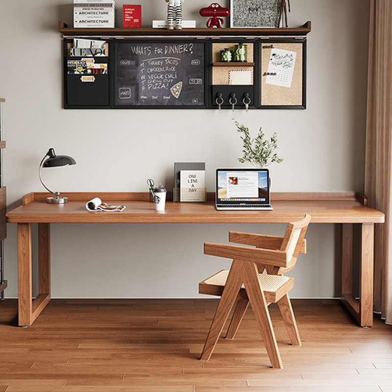 Bureau rectangulaire en bois massif de couleur noyer noir, H 29,53 po x l 86,61 po x P 31,5 po, Noir noyer