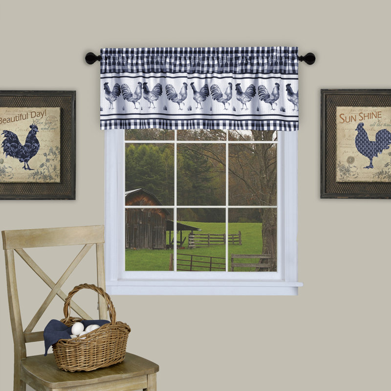 Harville Tailored Window Valance, Blue, 58" W x 36" L