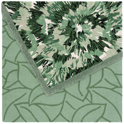 Tapis vert en laine touffeté à la main Tilleigh