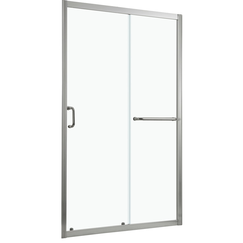 Porte de douche en nickel brossé, 60 po x 72 po - Verre de qualité supérieure, coulissant lisse, produit essentiel trempé unique pour salle de bain