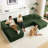 137" Cloud Couch For Living Room, Modular Sectional Sofa With Plush Corduroy U Shaped Big Comfy Upholstered Couches With Deep Seat, Compression Packaging & No Assembly Required-2068543467