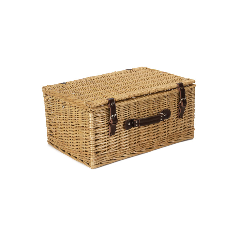 Wicker Empty Hamper Basket, 25cm H x 51cm W x 35cm D, Buff 