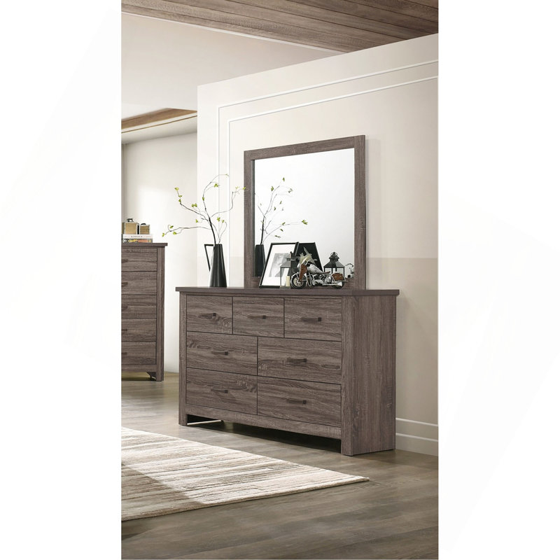 Mobilier de chambre à coucher avec tiroirs en bois à finition naturelle
