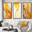 Undefined Continuation Liquid Waves Yellow - Abstract Shapes Art Set Of 3 Pieces-468250941-468250940
