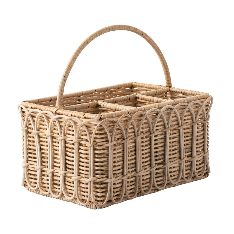 Provence Rattan Flatware Caddy - Light Brown