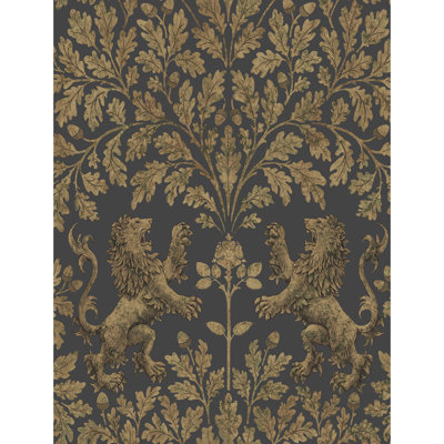 Pearwood Floral Metallic Wallpaper Roll