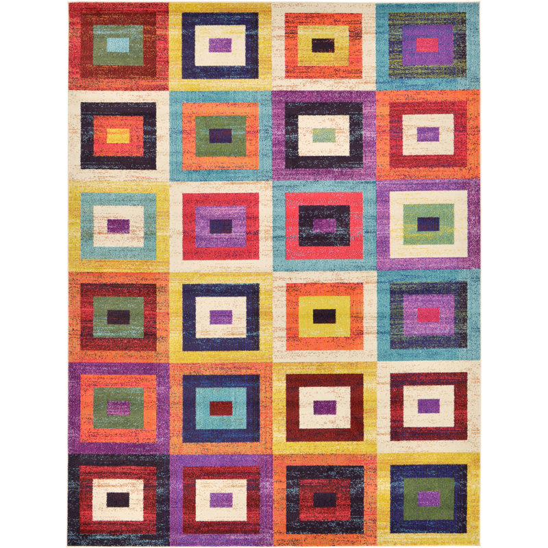 Jesusa Washable Geometric Indoor Rug, Rectangle 10'6" x 16'5"
