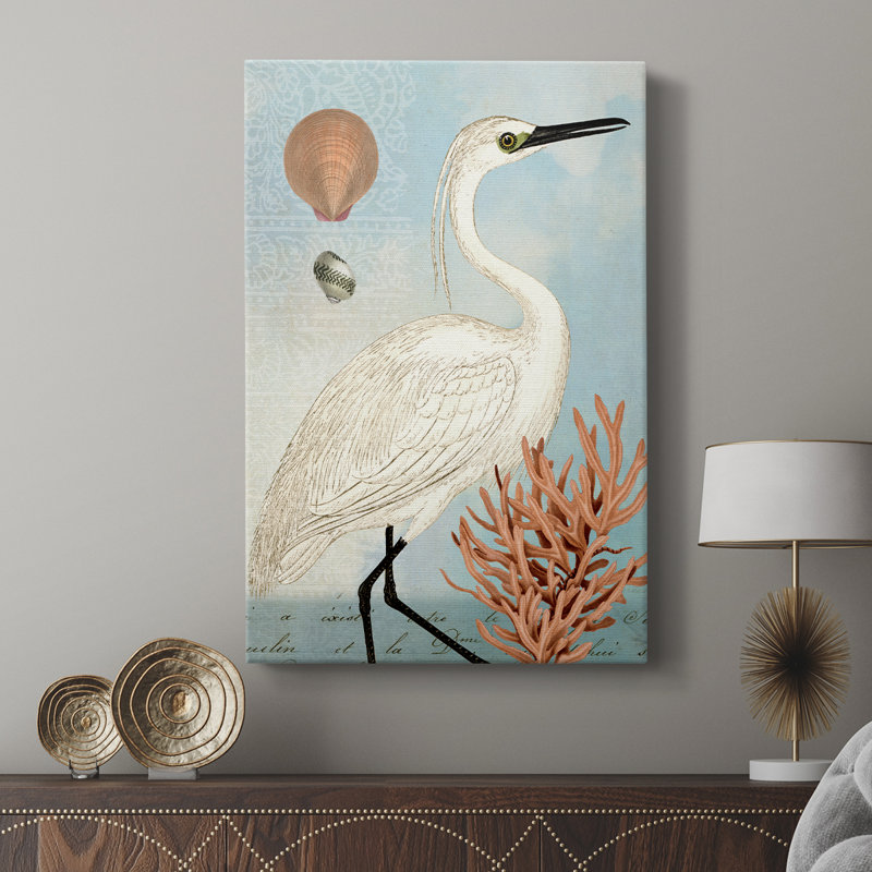 Aigrette bleue - galerie Cavas sur mesure, H 12 po x l 8 po