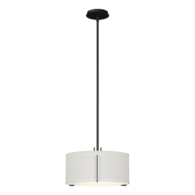 Exos 3 - Light Unique/Statement Drum Pendant, Natural Iron, Natural Anna Shade, Medium