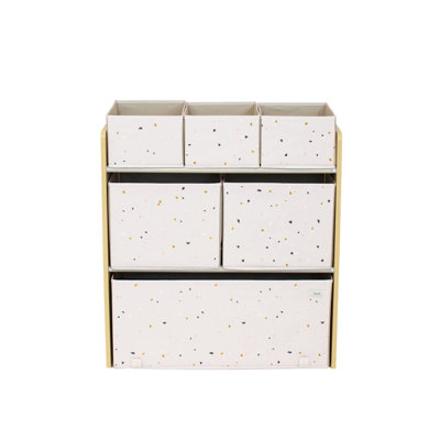 3 Sprouts - Toy Organizer Storage Unit with 6 Bins - Terrazzo Palest Pink