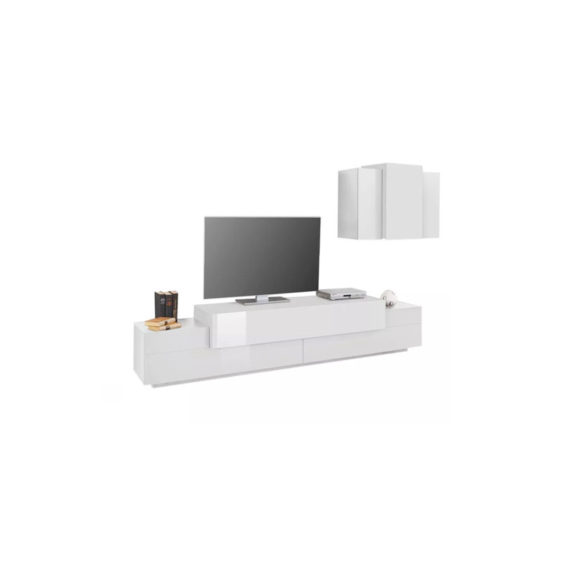 Mialena Rectangle Accent Cabinet, Glossy/Matt White