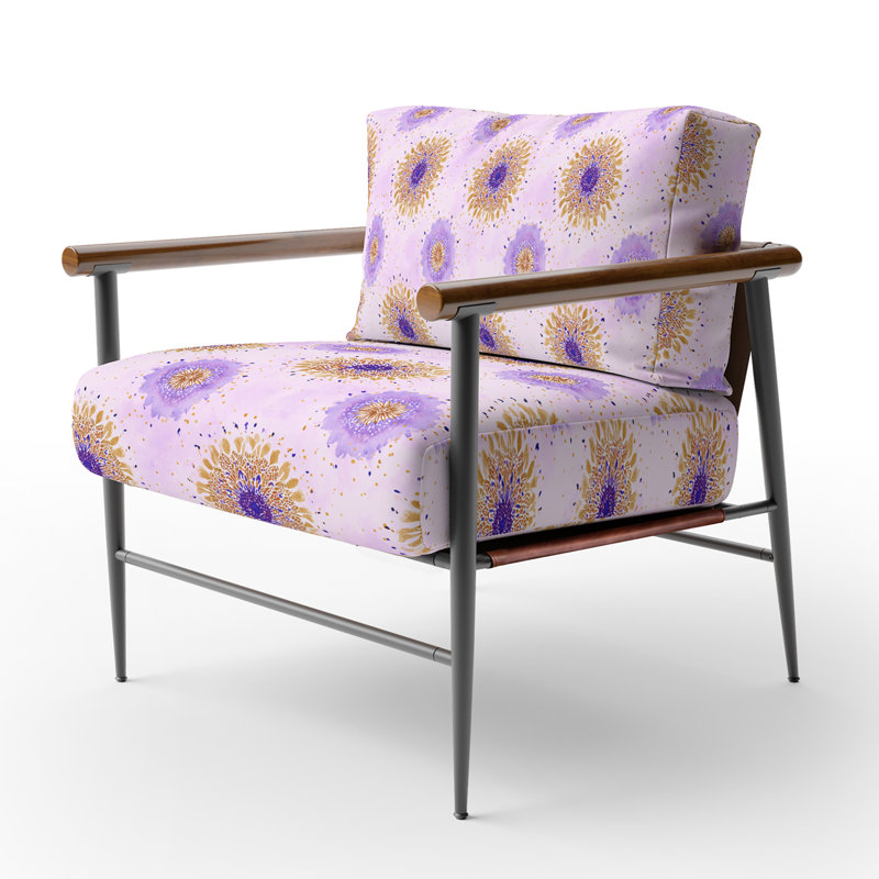 Fauteuil d'appoint abstrait - fauteuil boho mandala, Accoudoirs ronds