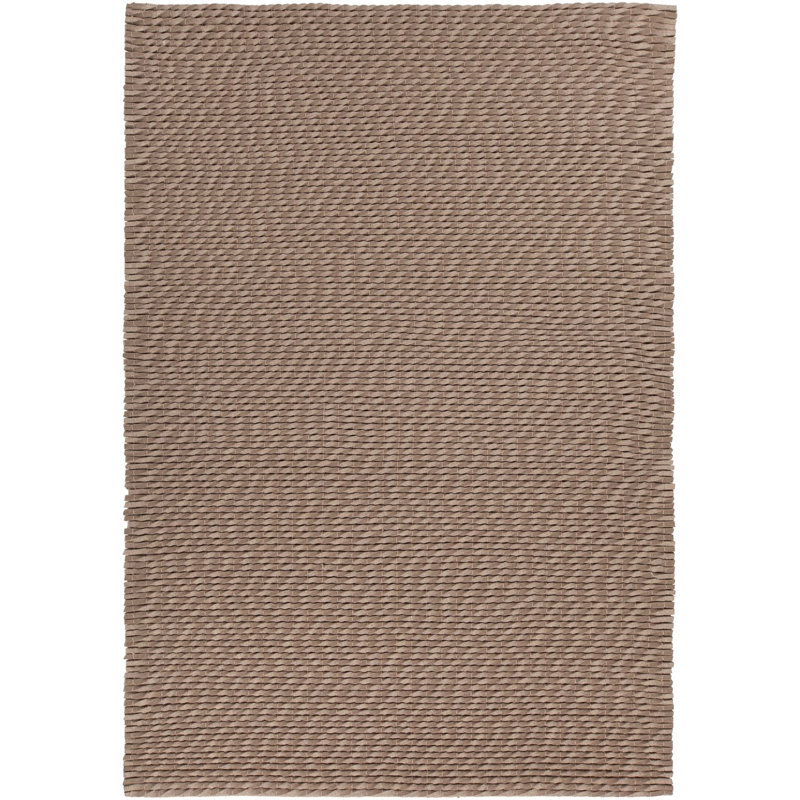 Renea Abstract Handwoven Wool Taupe Area Rug, Rectangle 5' x 7'6"