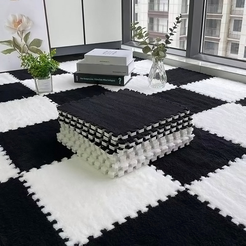Square 30 cm x 30 cm Felt Area Rug Set
