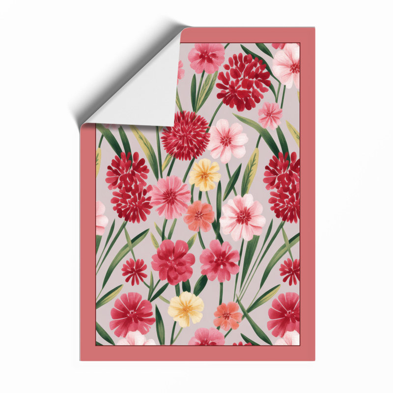 Crimson Carnation Bloom Botanical - Framed Print, Unframed, A3 - 42.0 x 29.7 cm