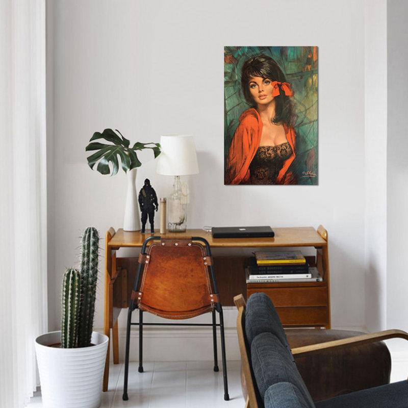 « melanie », impression sur toile, H 12 po x l 8 po x P 0,75 po, Pas de tapis, Toile tendue