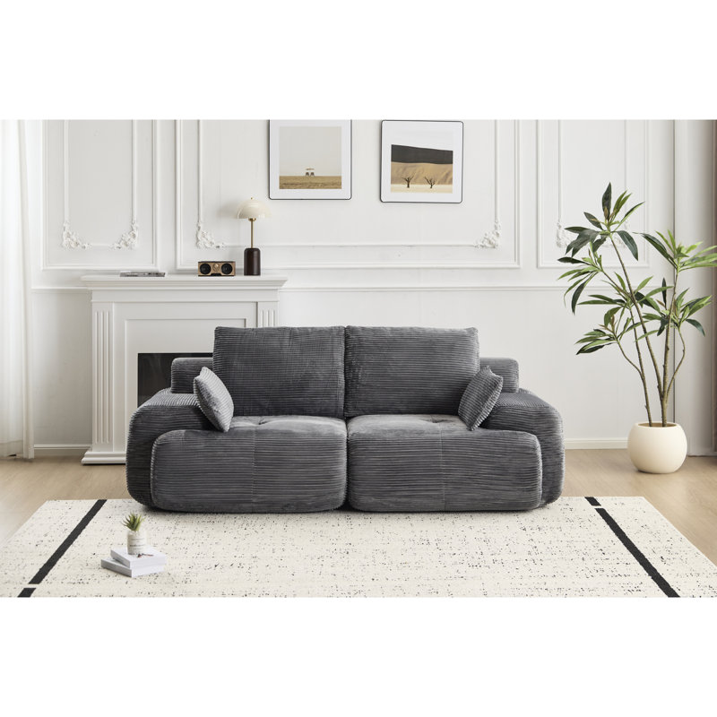 Gris, 2 places, mousse à mémoire de forme, comprimé, pour animaux de compagnie, velours côtelé, salon, sans assemblage, traversins à haute résilience, qualité de disposition flexible