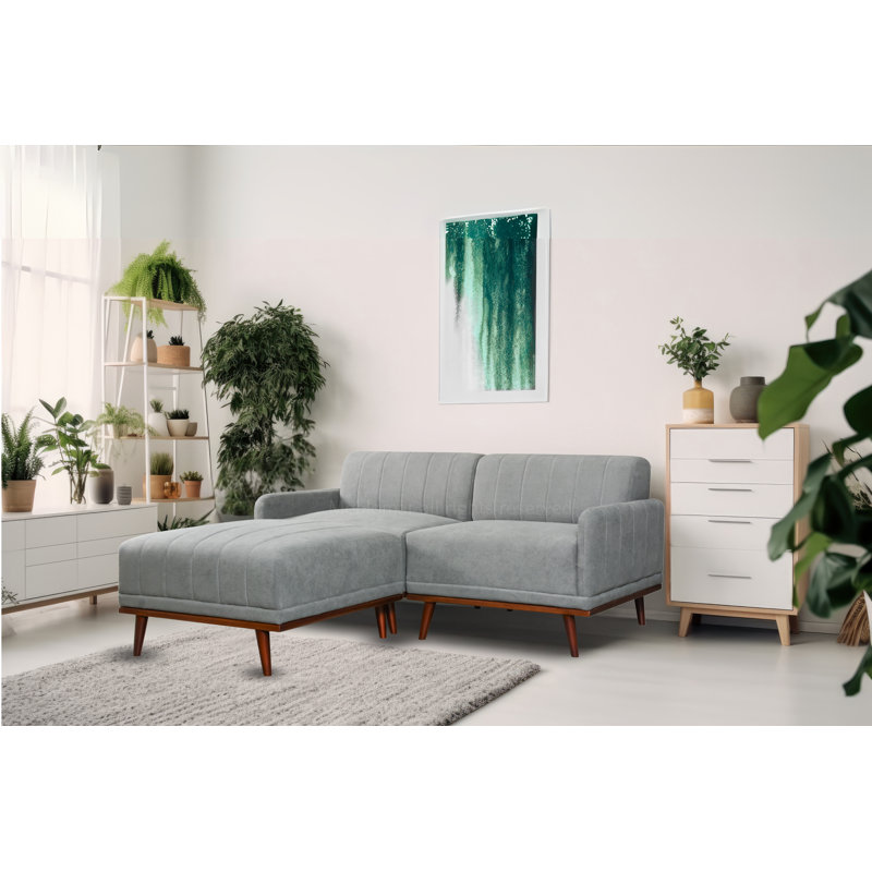 Philipa 3 Seater Sofa & Chaise, Left Hand Facing, Grey Polyester Blend