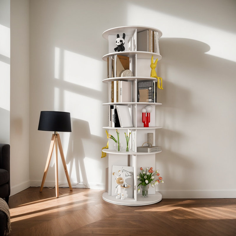 Étagère à chaussures rotative à 6 niveaux, étagère à chaussures ronde à 360 °, étagère à livres rotative pour chambre à coucher, salon, maison, bureau