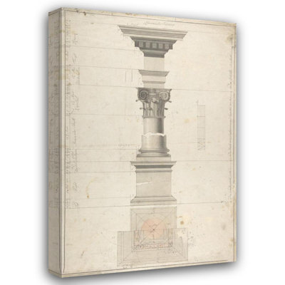"Design for a Column in Roman Order" by  Maximilian Hardmuth - Gallery Wrap Canvas Wall Art