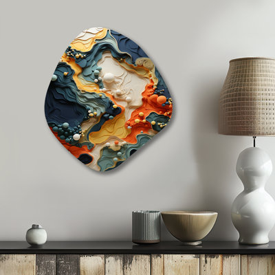 Crall - Asymmetrical Biomorphism Metal Wall Art, Unique Shape Metal Wall Sculpture Print