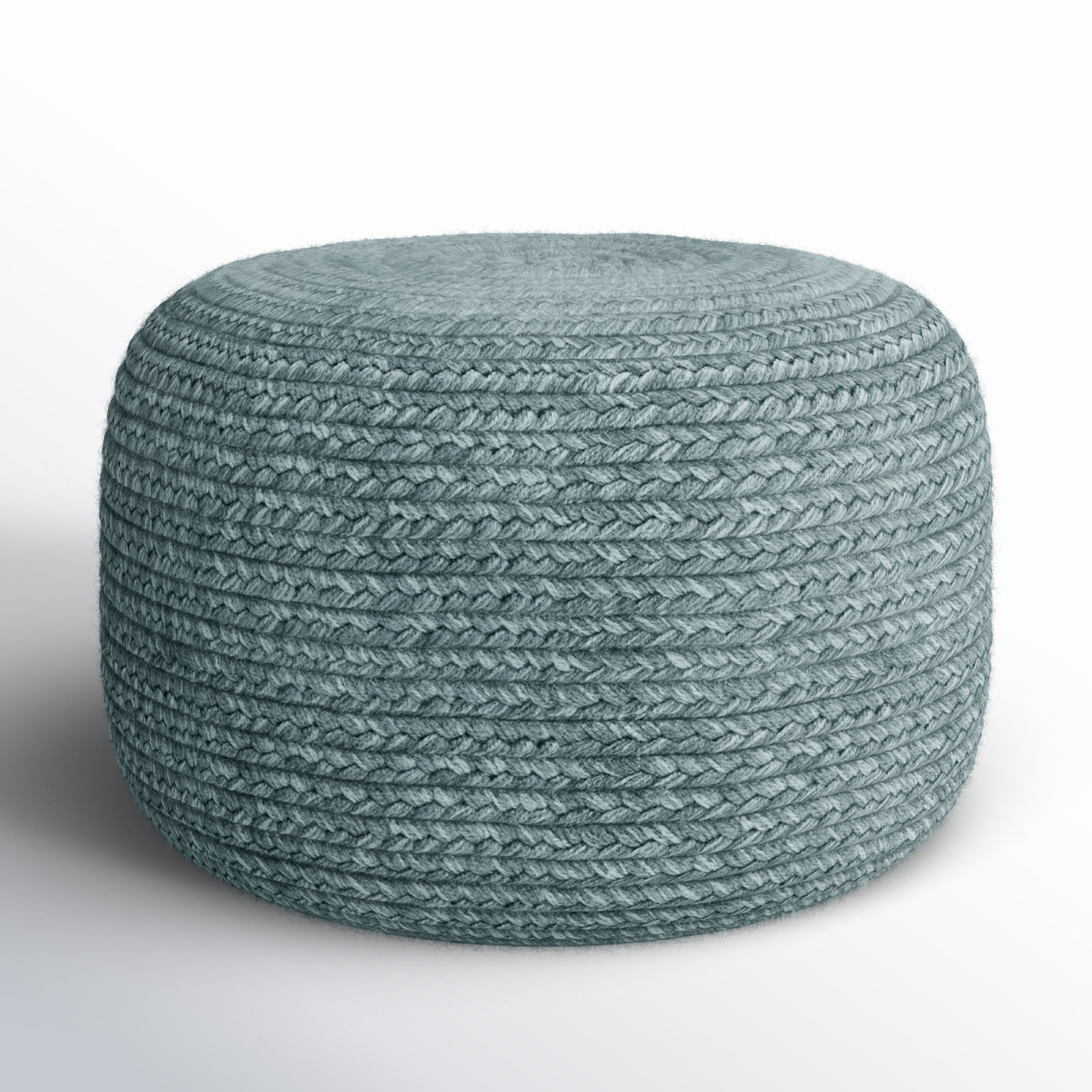 Dalenna Round Outdoor Ottoman, Heather Blue