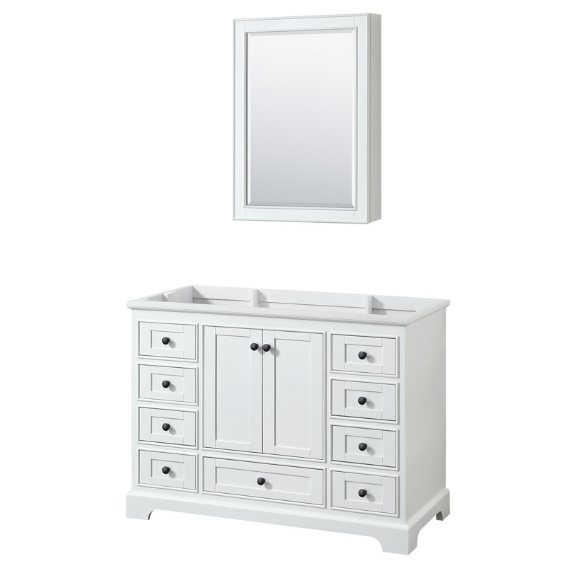Deborah 47.25 " Single Bathroom Vanity Base, White/Matte Black